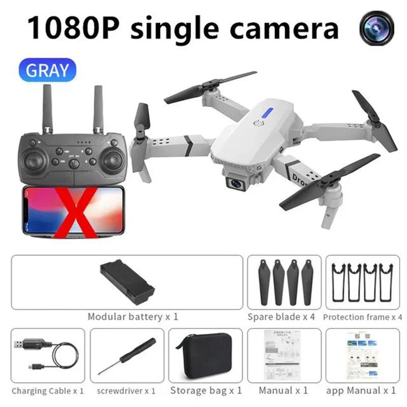 2024 New E88 Pro WIFI FPV Drone Wide Angle HD 4K 1080P Camera Height Hold RC Foldable Quadcopter Dron Helicopter Toys GiftCloudrixCloudrix14:175Gray-Single-4K-Bag31749116Gray - Single - 4K - Bag2024 New E88 Pro WIFI FPV Drone Wide Angle HD 4K 1080P Camera Height Hold RC Foldable Quadcopter Dron Helicopter Toys Gift
