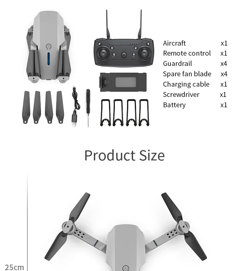 2025 New E88 Pro WiFi FPV Drone - 1080P/4K Single/Dual Camera, Wide - Angle HD, Altitude Hold, Foldable Quadcopter, RC HelicopterCloudrixCloudrix14:691Black-Dual C-1B94000380Black - Dual C - 1B2025 New E88 Pro WiFi FPV Drone - 1080P/4K Single/Dual Camera, Wide - Angle HD, Altitude Hold, Foldable Quadcopter, RC Helicopter