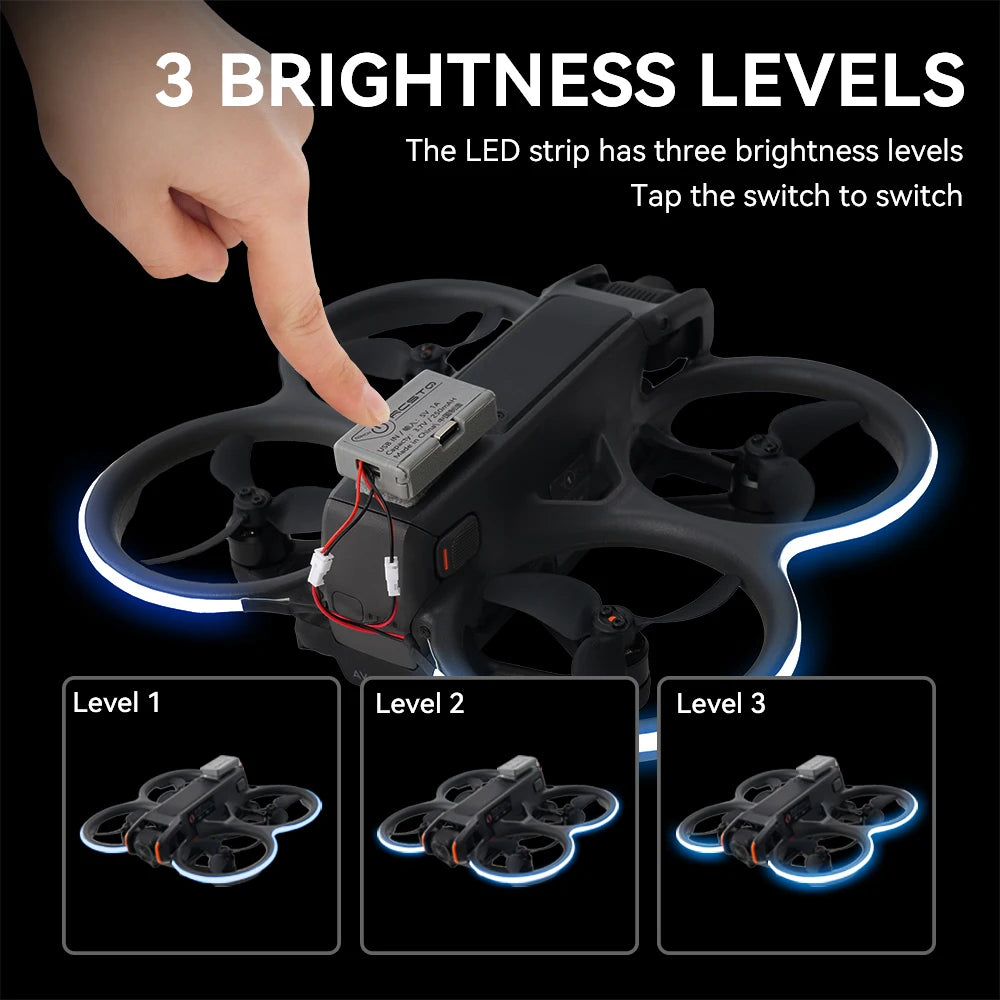 UAV Night Flight Warning Lamp Belt for DJI Avata 2 Strip Light Waterproof LED Brightness Adjustable for Avata2 Drone Accessory