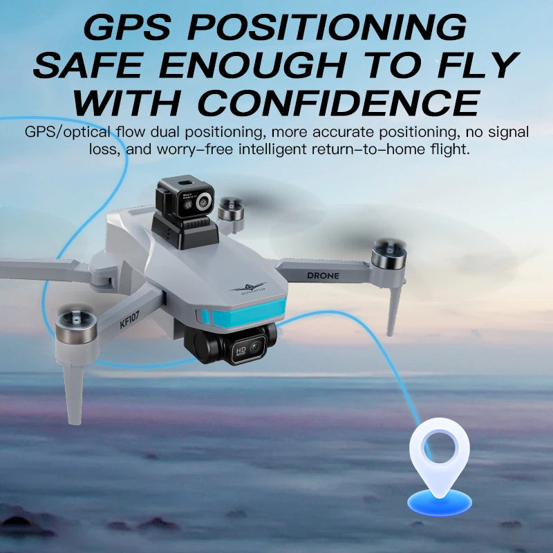 KF107 Professional Drone GPS 4K Aerial HD Avoidance Photography Obstacle Avoidance Foldable Brushless Rc Quadcopter