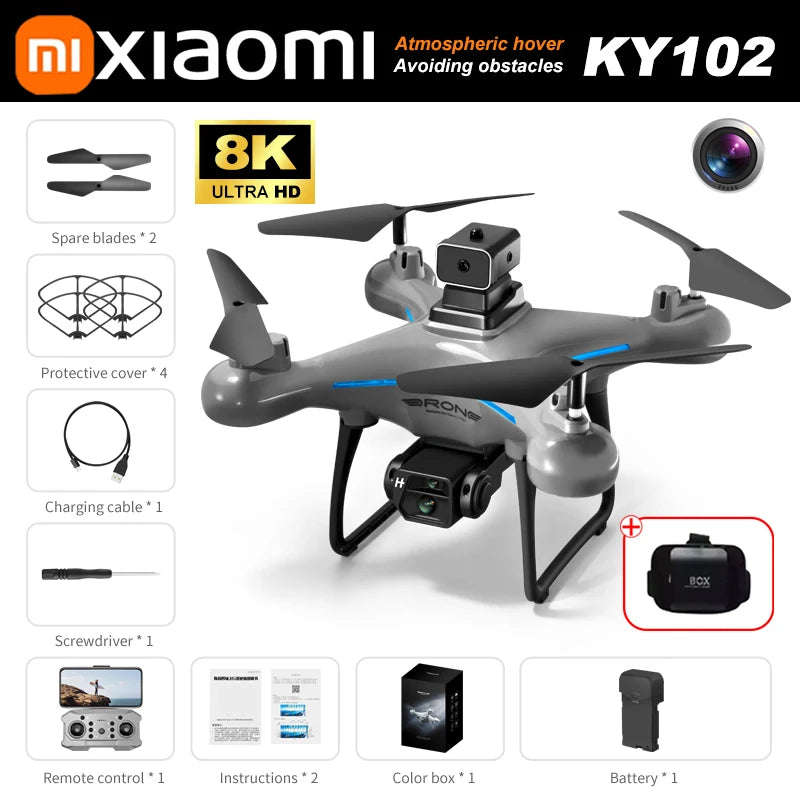 Xiaomi KY102 Drone 8K Aerial HD Professional Beauty filters Dual Camera Brushless Motor Obstacle Avoidance Optical Flow Drone