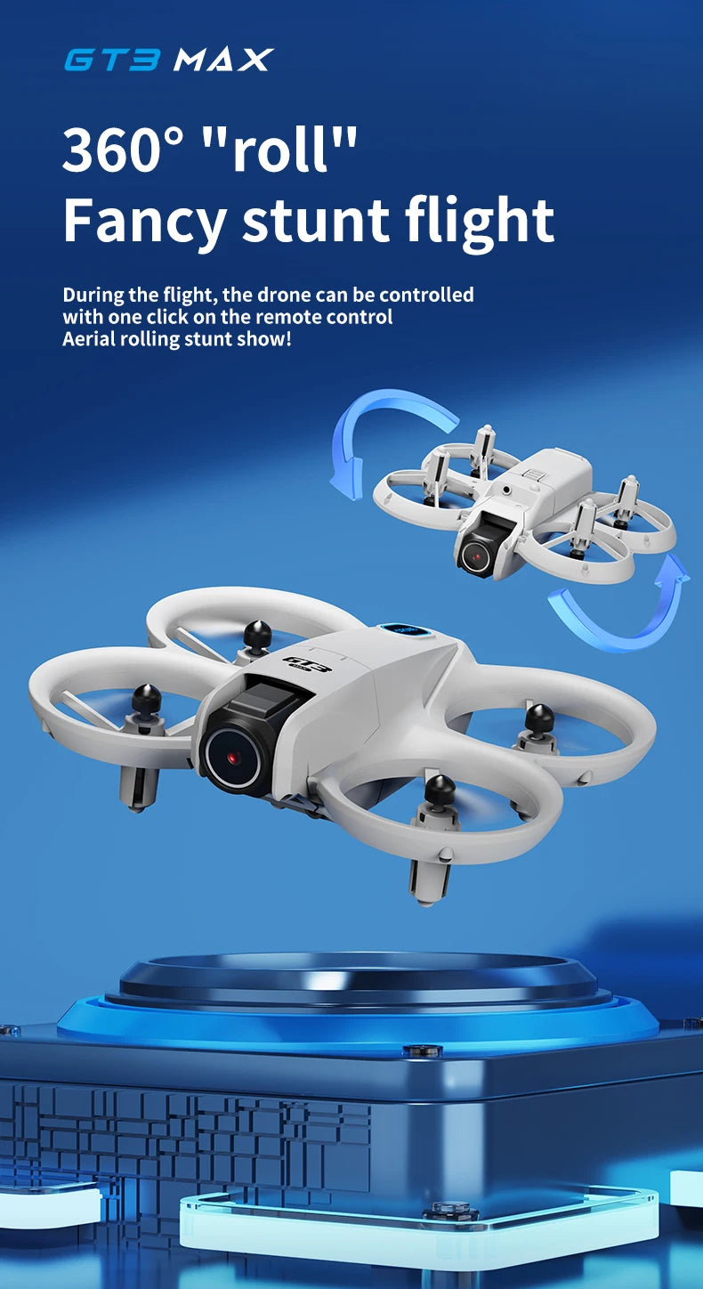 2025 NEW GT3 MAX Mini With LED Foldable Drones GPS 8K HD Dual Camera Brushless Motor Obstacle Avoidance RC Quadcopter Toys Gifts