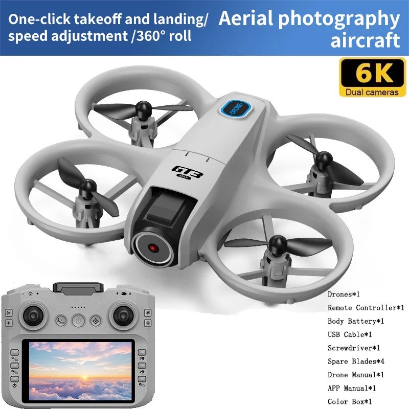 2025 NEW GT3 MAX Mini With LED Foldable Drones GPS 8K HD Dual Camera Brushless Motor Obstacle Avoidance RC Quadcopter Toys Gifts