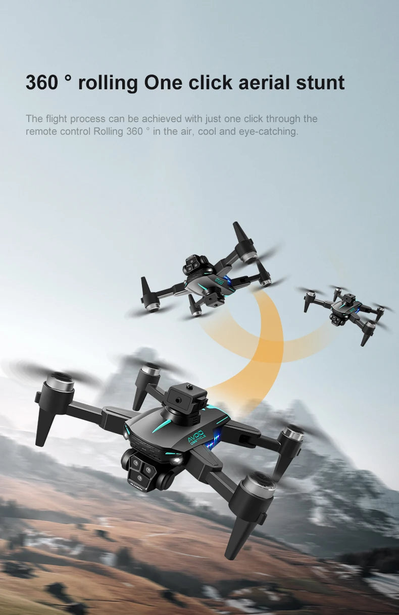 KY605S RC Drone With Screen 8K Professinal Three Camera Aerial Brushless Light Flow Intelligent Obstacle Avoidance RC Quadcopter