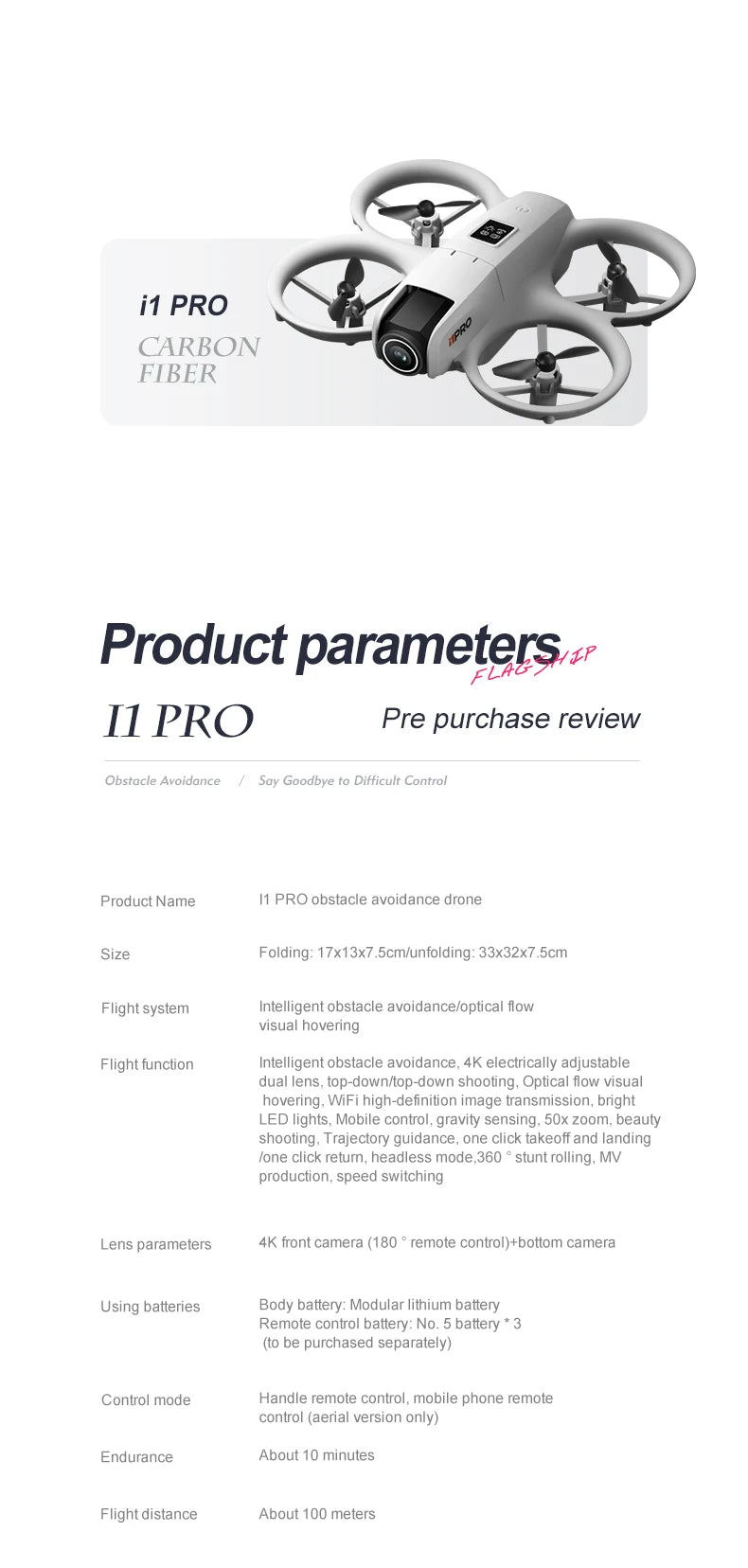 2025 NEW i1PRO Mini Drone Brushless Motor 8K Dual Camera HD Gesture Photography Quadcopters Intelligence Obstacles Avoidance UAV