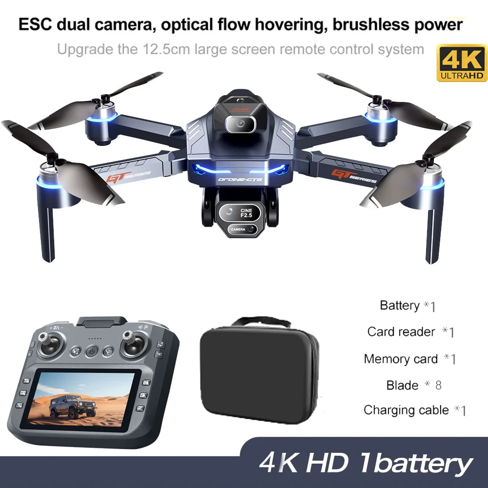 GT8 NEW Drone 4K Professional 8K Camera Aerial FPV Avoiding Obstacles with Large Screen Remote Control Folding RC UAV Toys Gifts