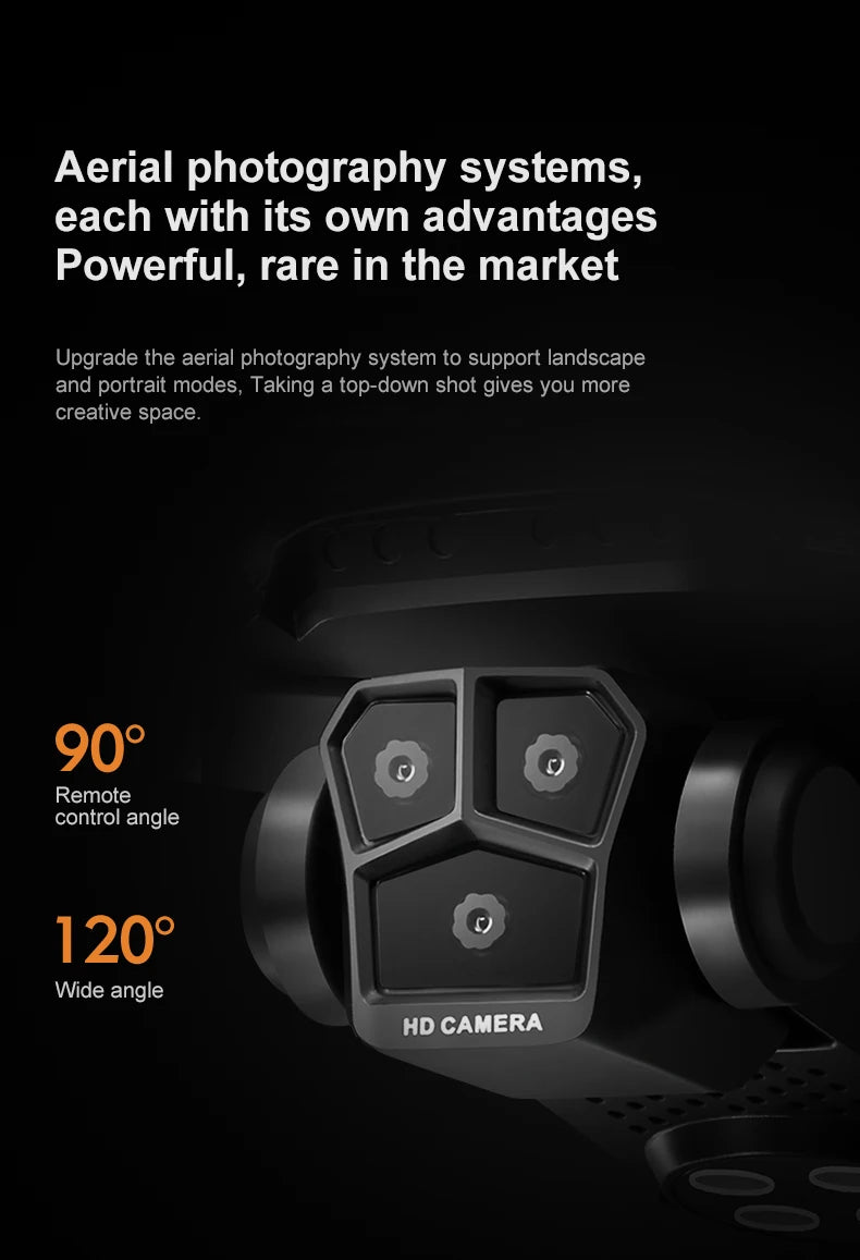 KY605S RC Drone With Screen 8K Professinal Three Camera Aerial Brushless Light Flow Intelligent Obstacle Avoidance RC Quadcopter