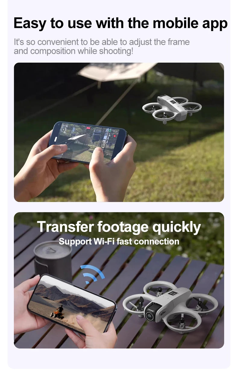 Gt3 Mini Drone 8k Camera 180° ESC Optical Flow Positioning WIFI Aerial Photography Remote Control Aircraft G-safe Drone Toy Gift