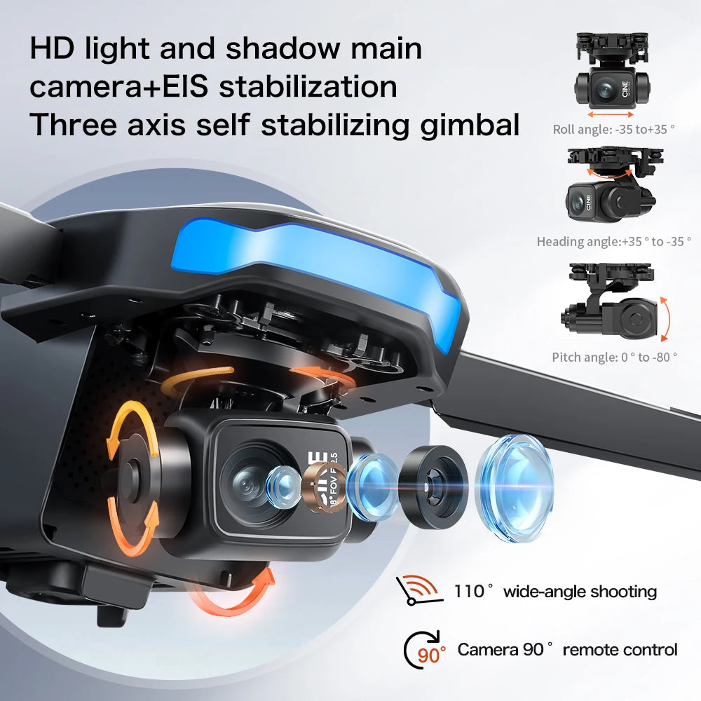 S-X1 New 5G GPS 8K HD EIS Cameras Drone with Screens 3-Axis Anti-shake Gimbal 8K Aerial Brushless Drones RC Quadcopters Mini UAV