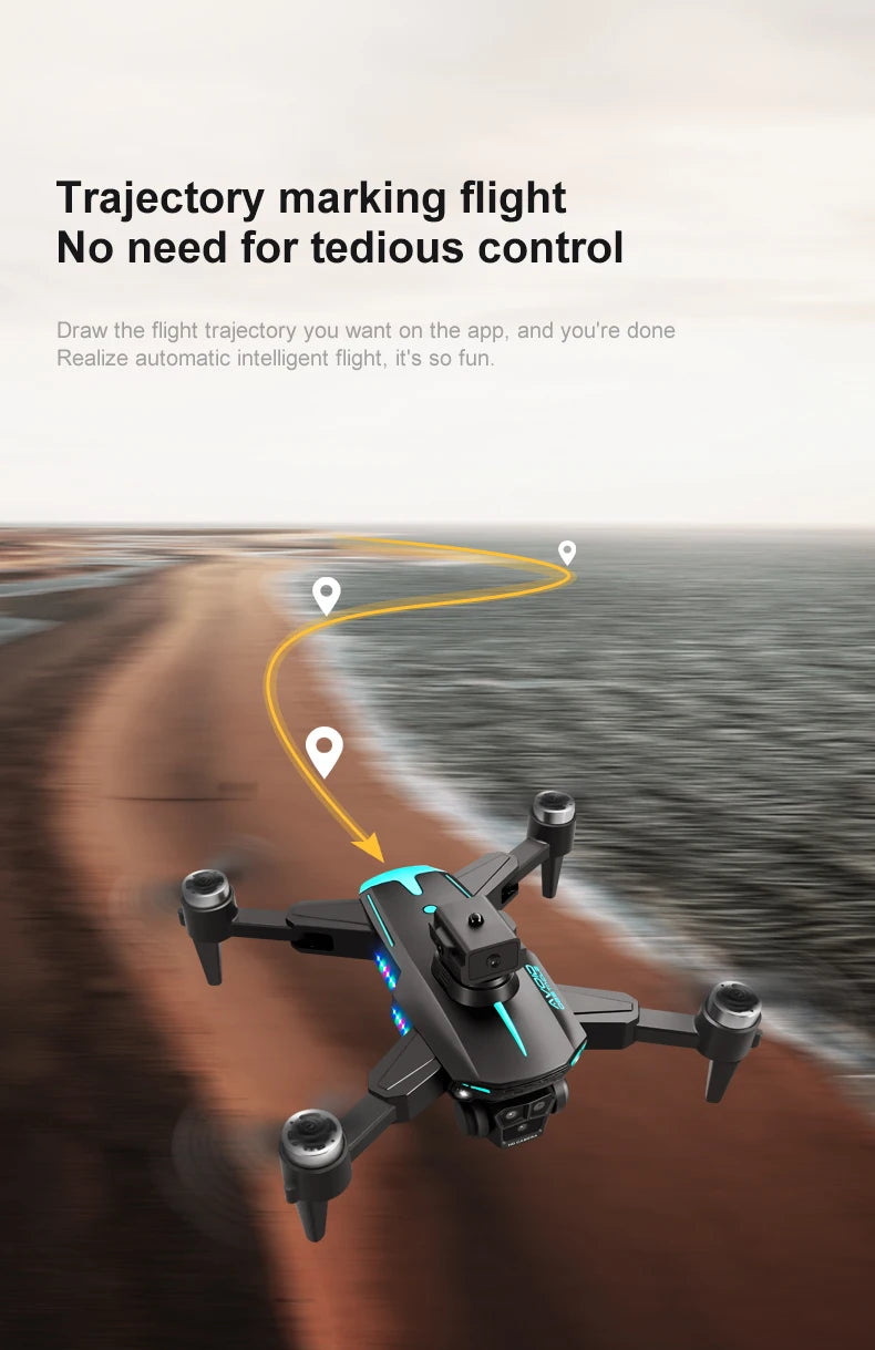 KY605S RC Drone With Screen 8K Professinal Three Camera Aerial Brushless Light Flow Intelligent Obstacle Avoidance RC Quadcopter