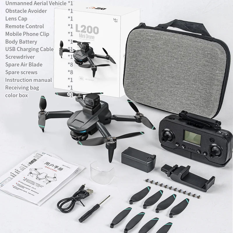 Drone L200 PRO MAX GPS with 2-axis Gimbal Professional Anti-shake 4K HD Camera FPV Drone 360° Obstacle Avoidance Quadcopter Toys