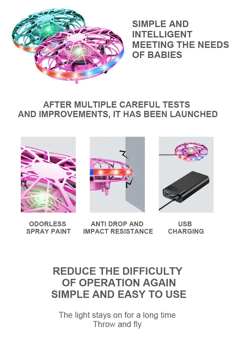 UFO induction aircraft remote control aircraft flying ball drone gesture intelligent suspended flying saucer children's toy boy