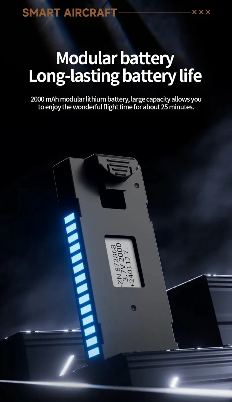 M5 Drone Professional 8K Wide-Angle HD Triple Camera WiFi FPV Height Hold RC Drone Aircraft Quadrotor Adult Children's Toys Gift