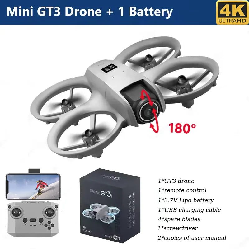 2025 NEW GT3 MAX Mini With LED Foldable Drones GPS 8K HD Dual Camera Brushless Motor Obstacle Avoidance RC Quadcopter Toys Gifts
