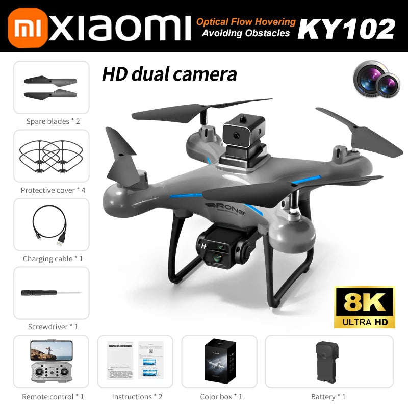 Xiaomi KY102 Drone 8K Aerial HD Professional Beauty filters Dual Camera Brushless Motor Obstacle Avoidance Optical Flow Drone