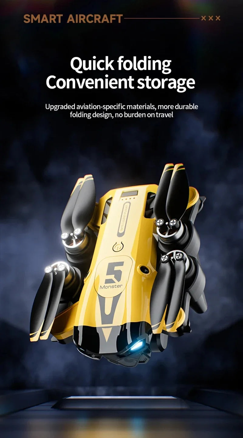 M5 Drone Professional 8K Wide-Angle HD Triple Camera WiFi FPV Height Hold RC Drone Aircraft Quadrotor Adult Children's Toys Gift