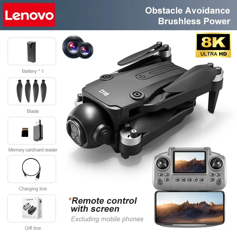 Lenovo D18 Drone 8K Aerial HD Dual Camera Photography Intelligent Obstacle Avoidance Brushless Power 5G WIFI GPS Return VR Drone