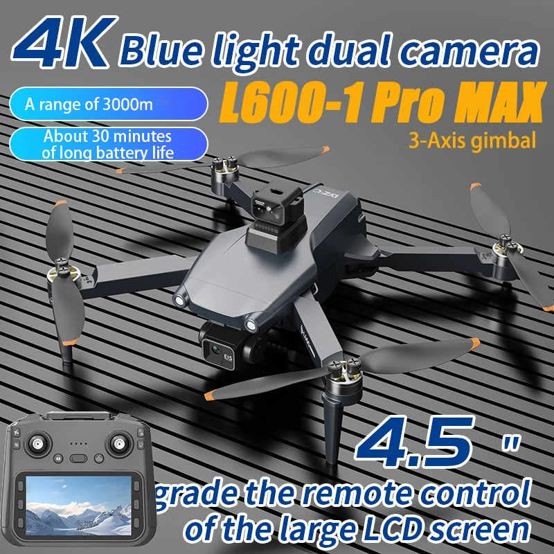 L600-1 Pro MAX 4K Professional Drone With HD Camera 3-Axis Gimbal GPS Dron 360° Obstacle Avoidance 5G WIFI RC Quadcopter Toys
