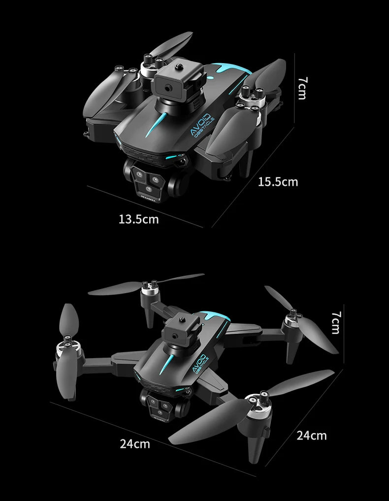 KY605S RC Drone With Screen 8K Professinal Three Camera Aerial Brushless Light Flow Intelligent Obstacle Avoidance RC Quadcopter