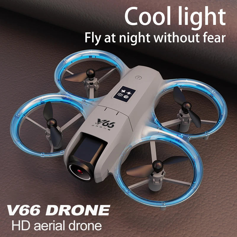 V66 Mini Drone 4K Profession HD Wide Angle Camera WiFi FPV RC Dron Height Keep Helicopter Foldable Quadcopter Kids Toys Gift 4DR