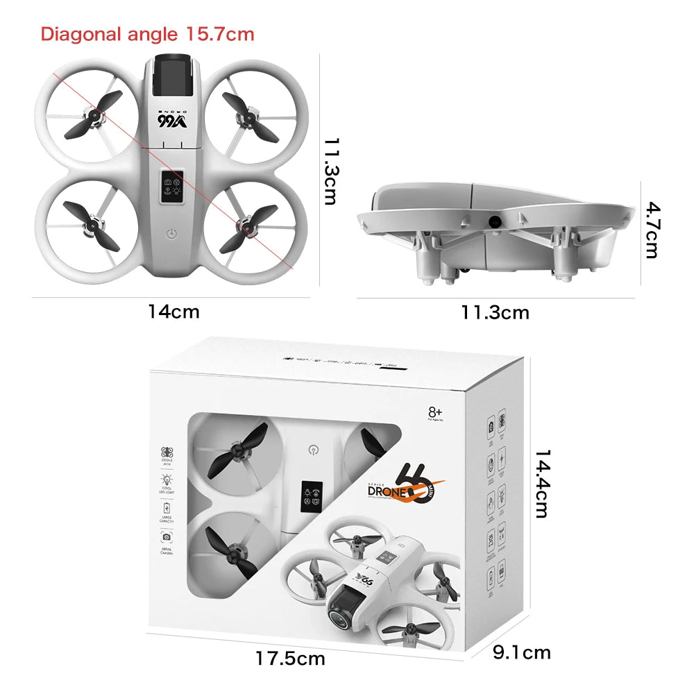 V66 Mini Drone 4K Profession HD Wide Angle Camera WiFi FPV RC Dron Height Keep Helicopter Foldable Quadcopter Kids Toys Gift 4DR