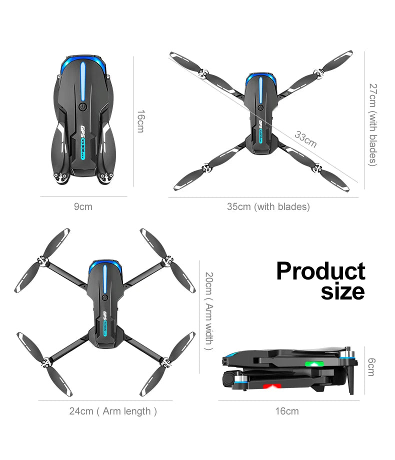 RG806 MAX Drone 8K HD Dual Cameras 5G GPS Aerial Photography 360° Obstacle Avoidance Live Video Security Surveillance Quadcopter