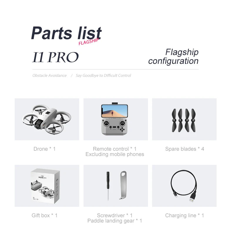 2025 NEW i1PRO Mini Drone Brushless Motor 8K Dual Camera HD Gesture Photography Quadcopters Intelligence Obstacles Avoidance UAV