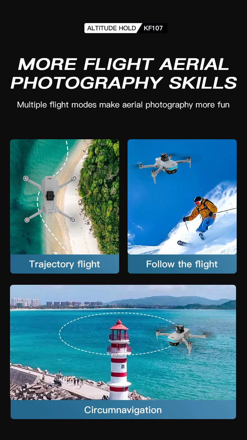 KF107 Professional Drone GPS 4K Aerial HD Avoidance Photography Obstacle Avoidance Foldable Brushless Rc Quadcopter