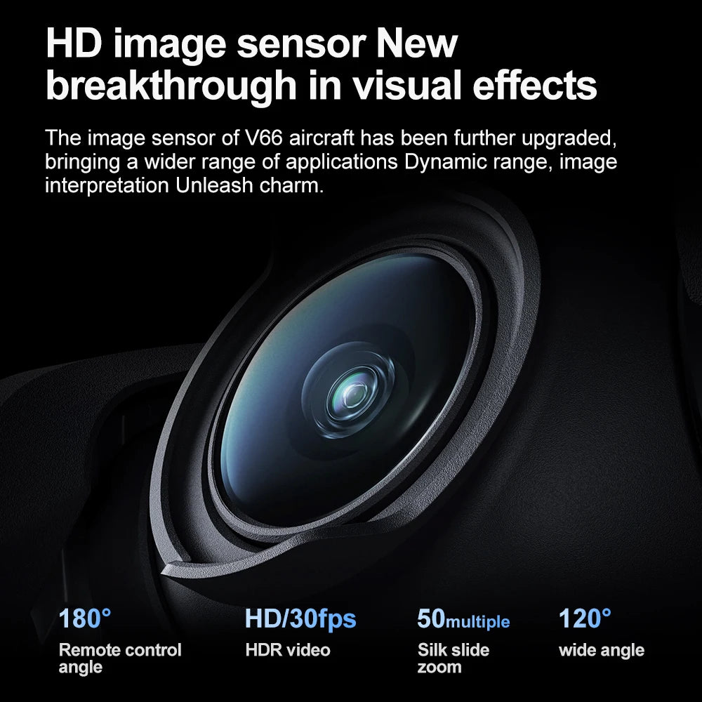 V66 Mini Drone 4K Profession HD Wide Angle Camera WiFi FPV RC Dron Height Keep Helicopter Foldable Quadcopter Kids Toys Gift 4DR