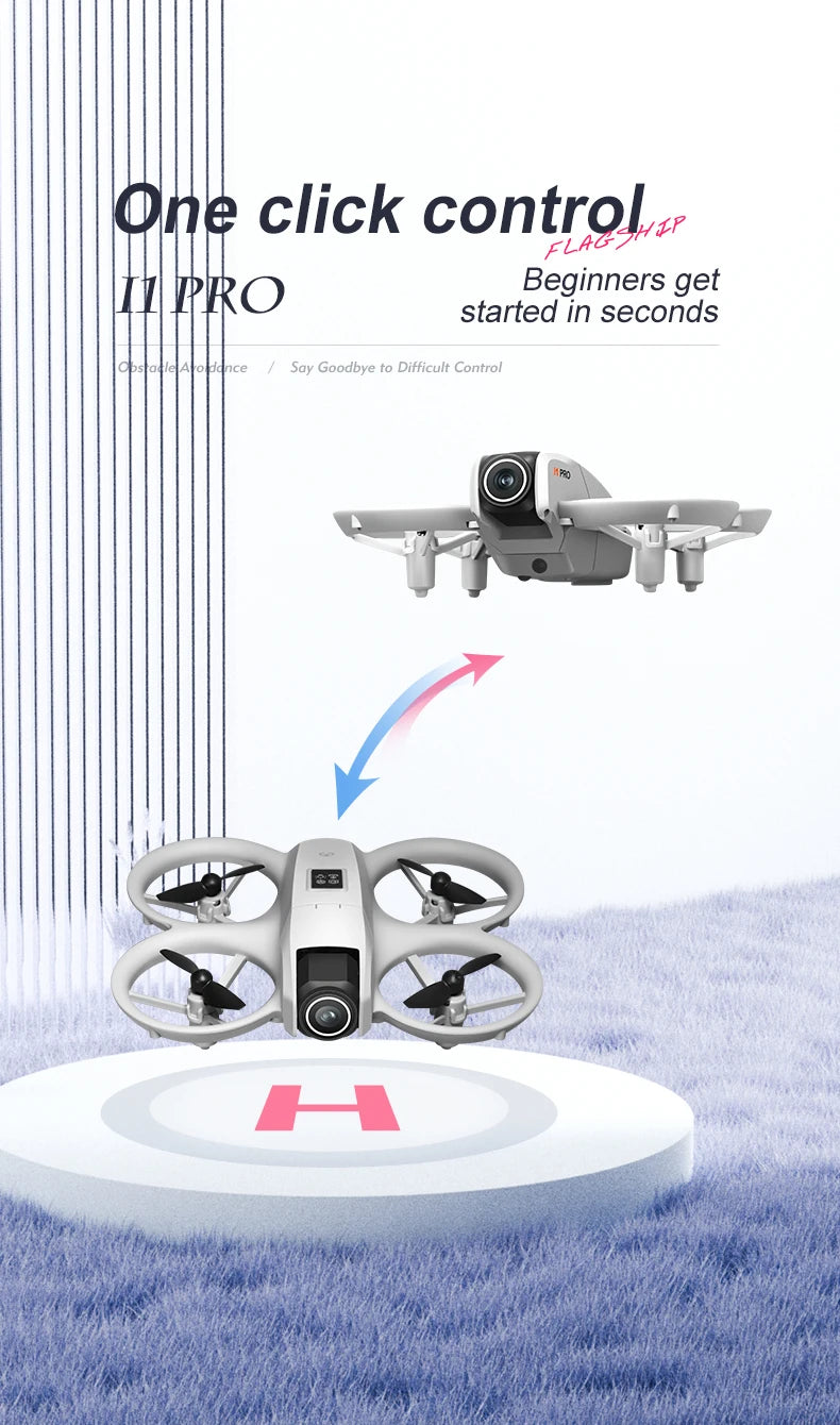 2025 NEW i1PRO Mini Drone Brushless Motor 8K Dual Camera HD Gesture Photography Quadcopters Intelligence Obstacles Avoidance UAV