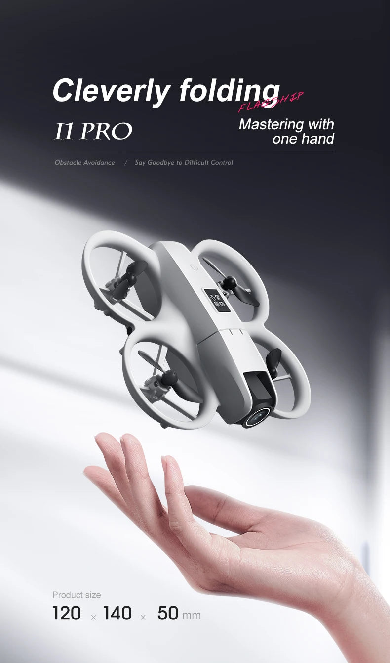 2025 NEW i1PRO Mini Drone Brushless Motor 8K Dual Camera HD Gesture Photography Quadcopters Intelligence Obstacles Avoidance UAV