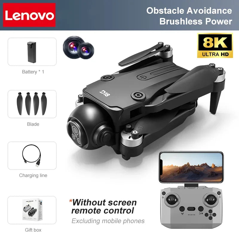Lenovo D18 Drone 8K Aerial HD Dual Camera Photography Intelligent Obstacle Avoidance Brushless Power 5G WIFI GPS Return VR Drone