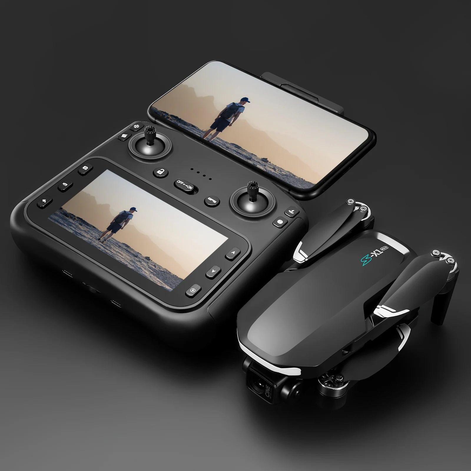 S-X1 New 5G GPS 8K HD EIS Cameras Drone with Screens 3-Axis Anti-shake Gimbal 8K Aerial Brushless Drones RC Quadcopters Mini UAV