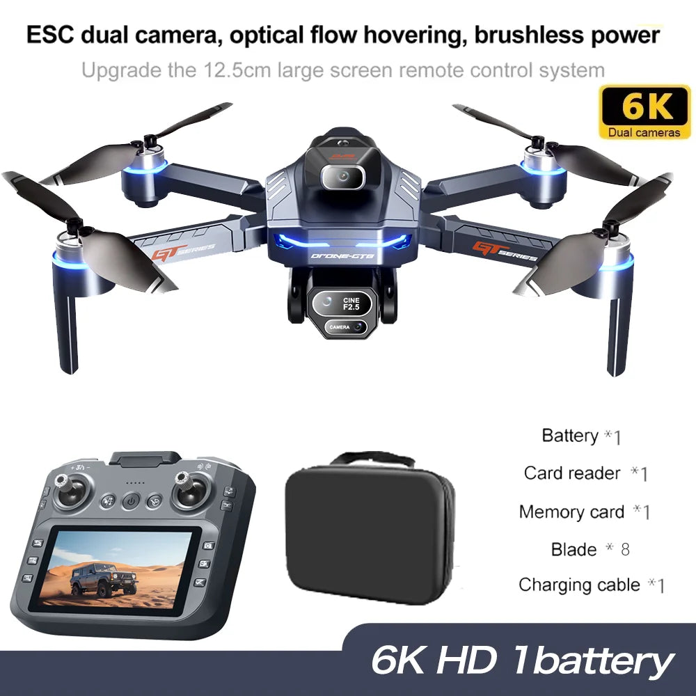 GT8 NEW Drone 4K Professional 8K Camera Aerial FPV Avoiding Obstacles with Large Screen Remote Control Folding RC UAV Toys Gifts