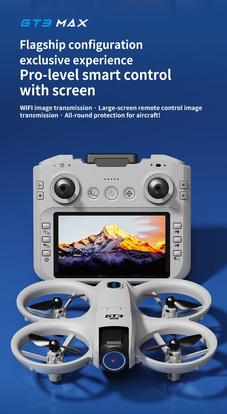 2025 NEW GT3 MAX Mini With LED Foldable Drones GPS 8K HD Dual Camera Brushless Motor Obstacle Avoidance RC Quadcopter Toys Gifts