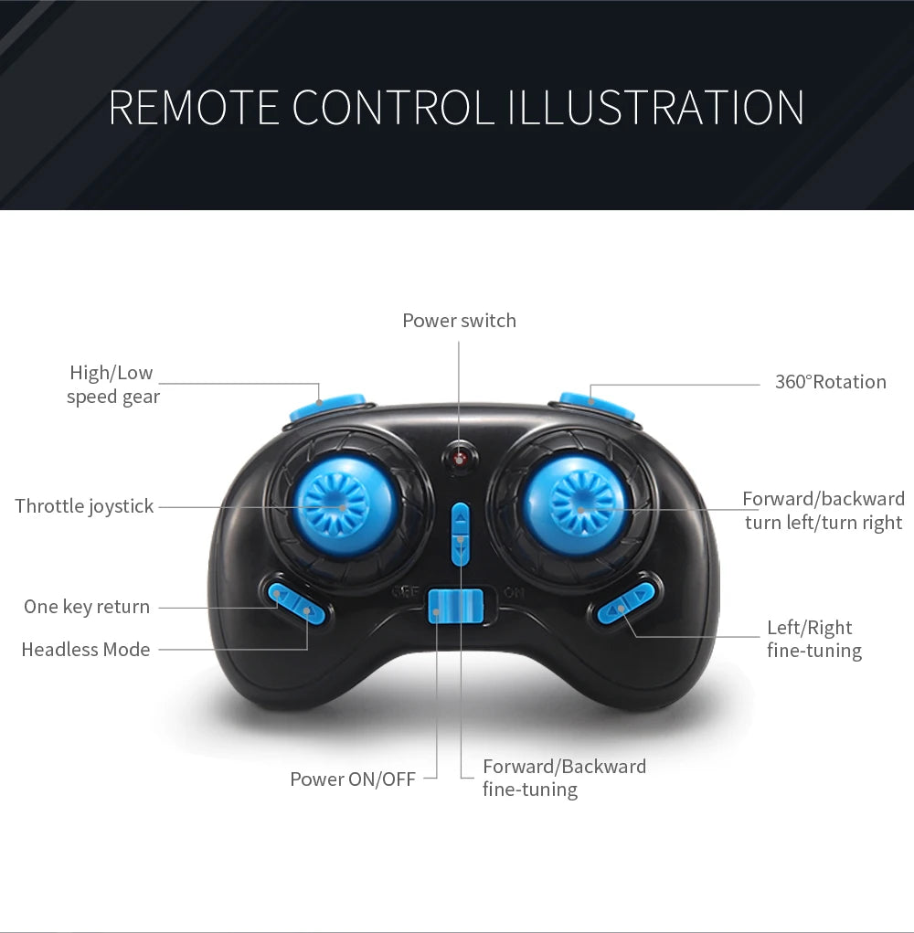 H36 Mini Drone 6-Axis Headless FPV Drones Pocket Remote Control Helicopter Plane RC Dron Quadcopter Toys Christmas Gift for Kids