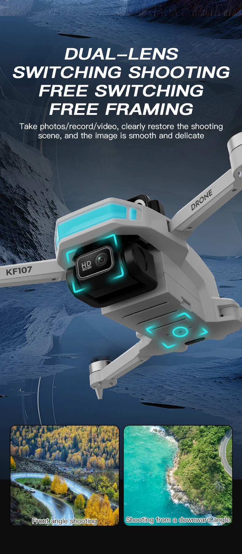 KF107 Professional Drone GPS 4K Aerial HD Avoidance Photography Obstacle Avoidance Foldable Brushless Rc Quadcopter