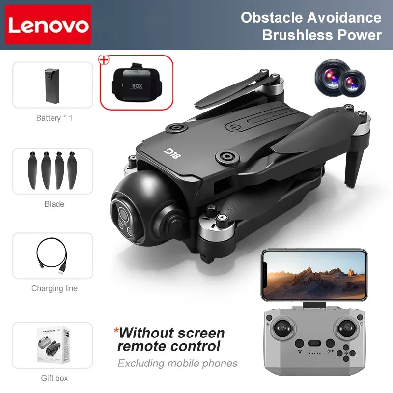Lenovo D18 Drone 8K Aerial HD Dual Camera Photography Intelligent Obstacle Avoidance Brushless Power 5G WIFI GPS Return VR Drone