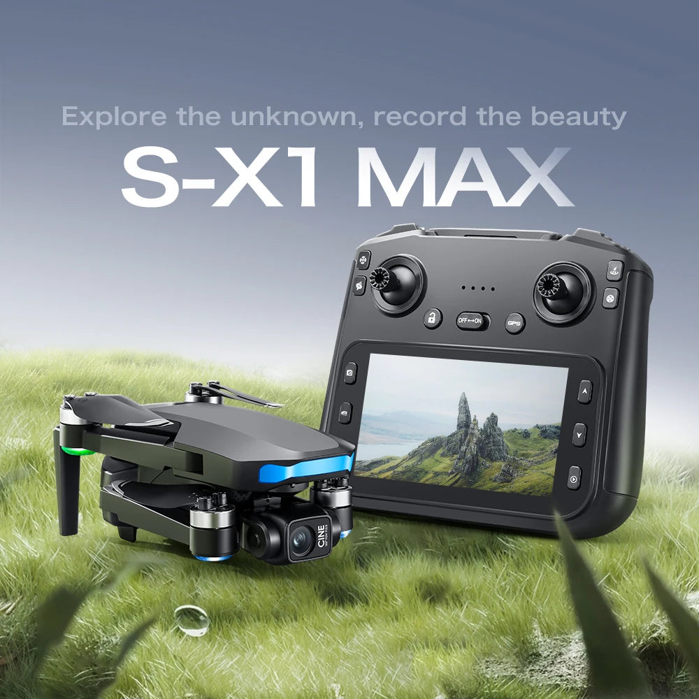 S-X1 New 5G GPS 8K HD EIS Cameras Drone with Screens 3-Axis Anti-shake Gimbal 8K Aerial Brushless Drones RC Quadcopters Mini UAV