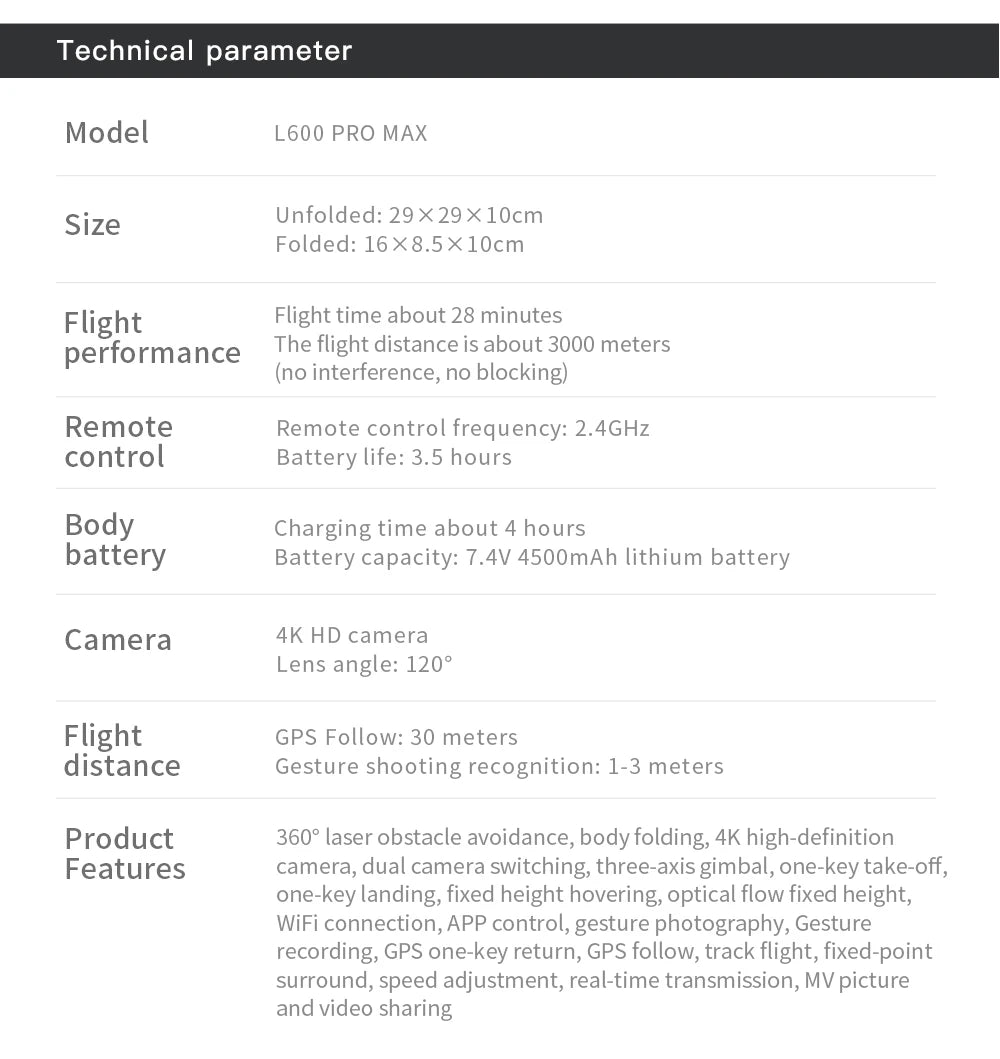 2025 New L600 PRO MAX GPS Drone 5KM 4K Professional HD Dual Camera 3-Axis Gimbal 360 Obstacle Avoidance Brushless Quadcopter Toy