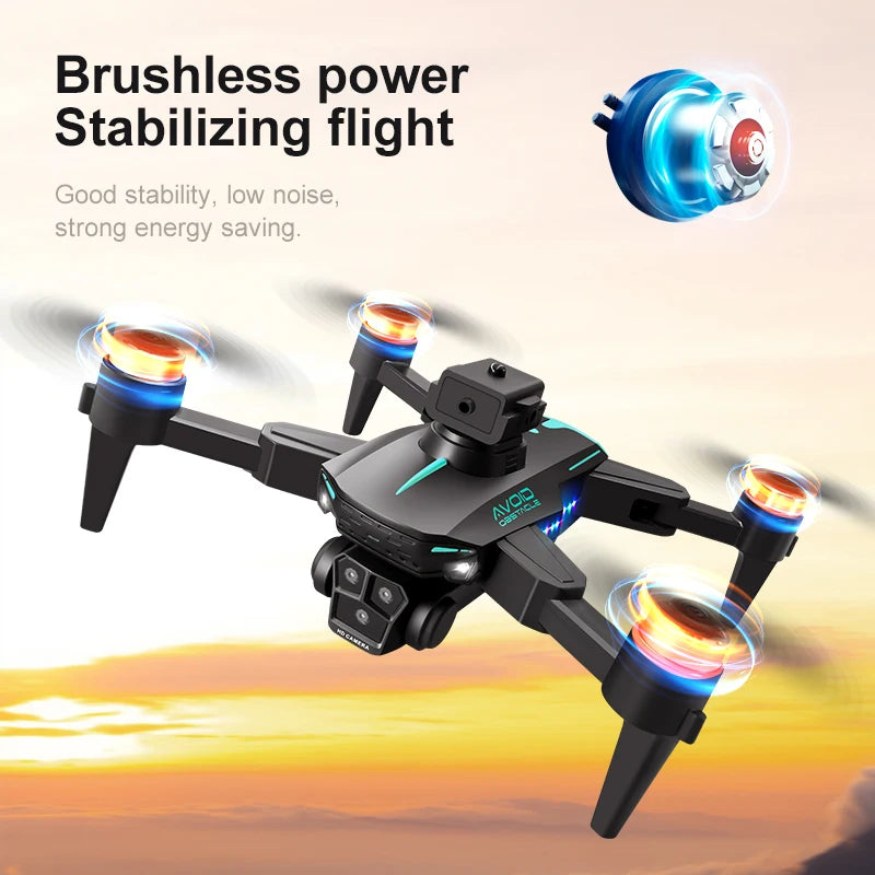 KY605S RC Drone With Screen 8K Professinal Three Camera Aerial Brushless Light Flow Intelligent Obstacle Avoidance RC Quadcopter