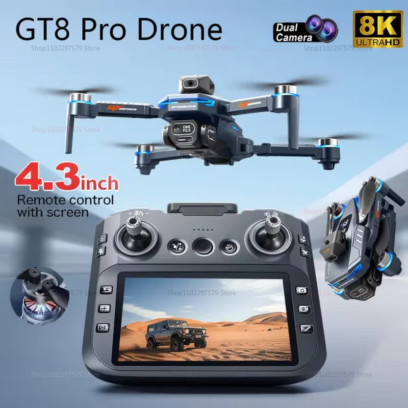 2025 New GT8 FPV Drones GPS 8K Professional HD 360° Dual Cameras 5G WIFI Brushless Motors Obstacle Avoidance Foldable Quadcopter
