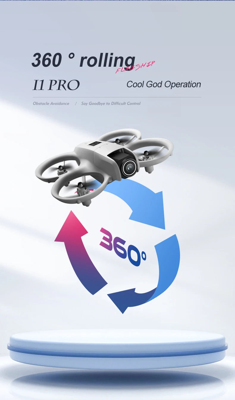 2025 NEW i1PRO Mini Drone Brushless Motor 8K Dual Camera HD Gesture Photography Quadcopters Intelligence Obstacles Avoidance UAV