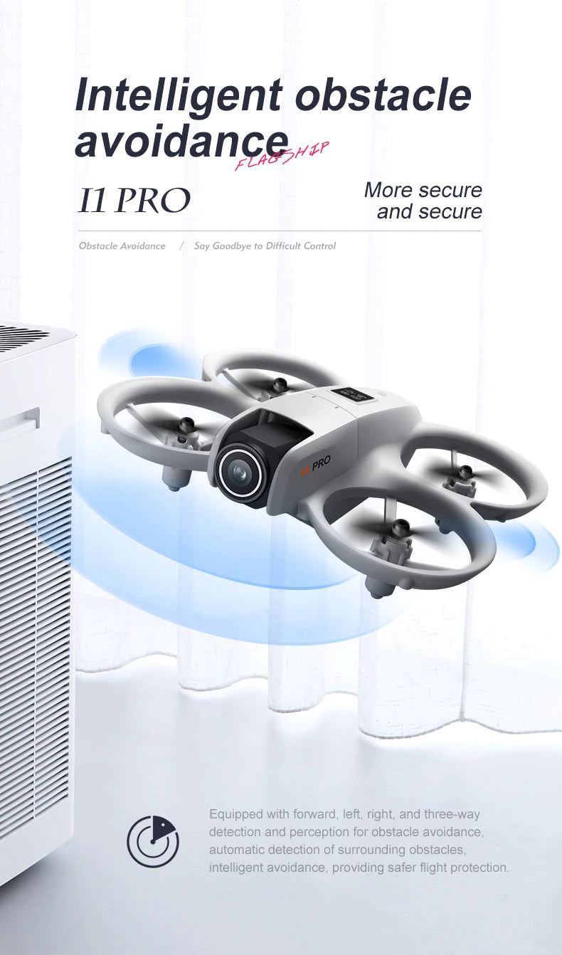 2025 NEW i1PRO Mini Drone Brushless Motor 8K Dual Camera HD Gesture Photography Quadcopters Intelligence Obstacles Avoidance UAV