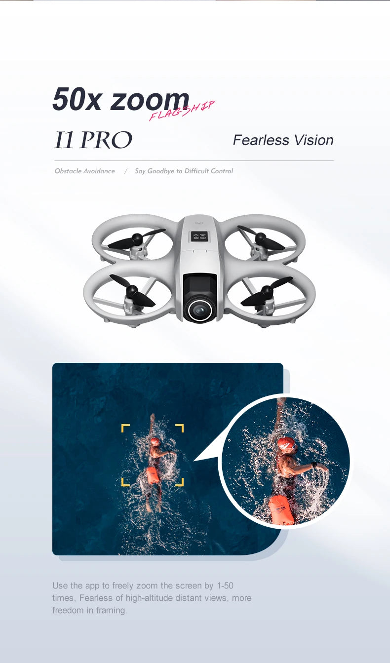 2025 NEW i1PRO Mini Drone Brushless Motor 8K Dual Camera HD Gesture Photography Quadcopters Intelligence Obstacles Avoidance UAV