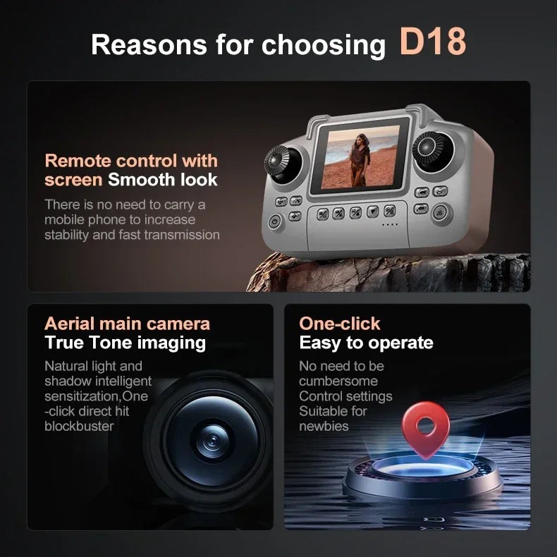 Lenovo D18 Drone 8K Aerial HD Dual Camera Photography Intelligent Obstacle Avoidance Brushless Power 5G WIFI GPS Return VR Drone