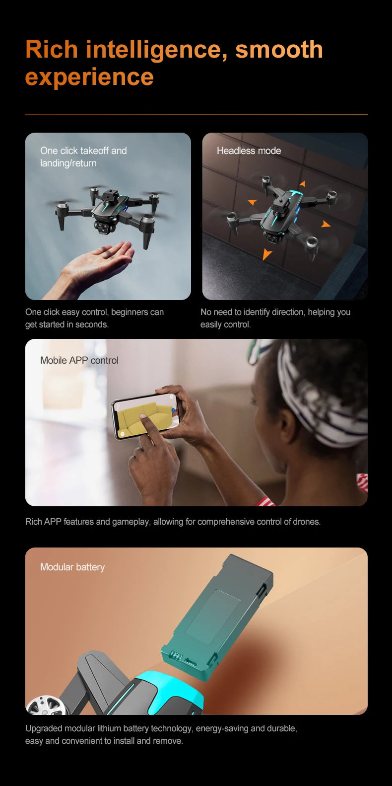 KY605S RC Drone With Screen 8K Professinal Three Camera Aerial Brushless Light Flow Intelligent Obstacle Avoidance RC Quadcopter