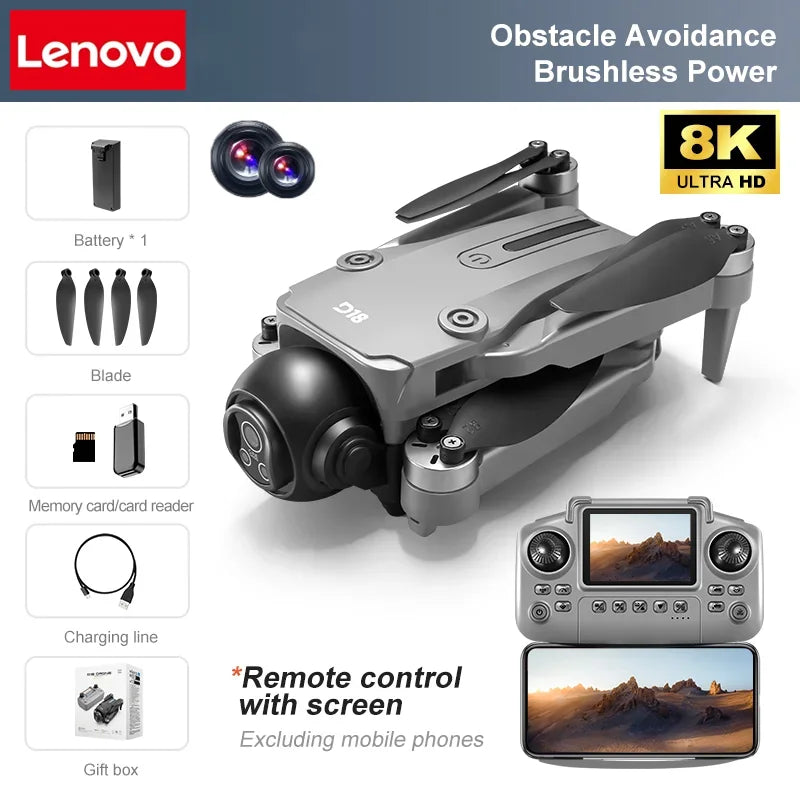 Lenovo D18 Drone 8K Aerial HD Dual Camera Photography Intelligent Obstacle Avoidance Brushless Power 5G WIFI GPS Return VR Drone
