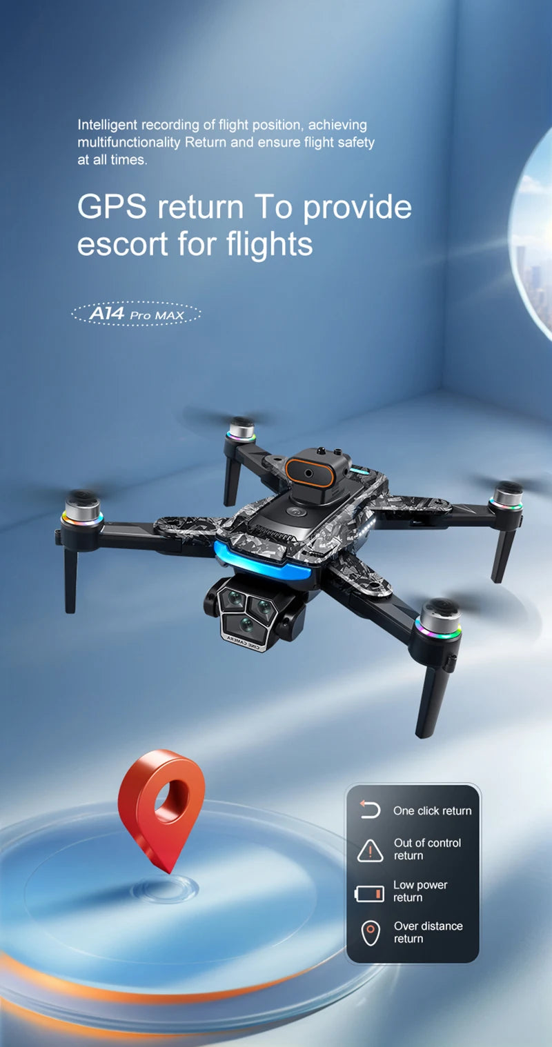 Xiaomi A14 Pro Max Drone Aerial 8K HD Dual-Camera 5G WIFI GPS Brushless Motor Optical Flow Obstacle Avoidance RC Drone 10000M