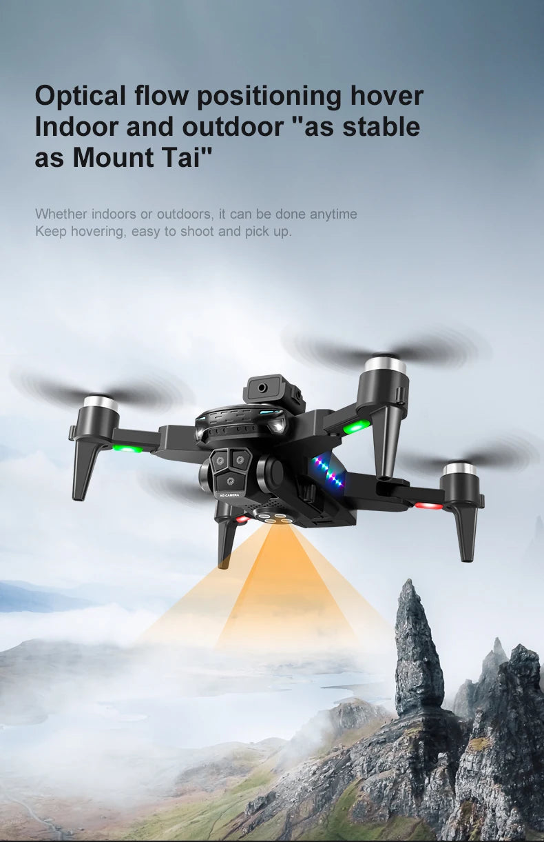 KY605S RC Drone With Screen 8K Professinal Three Camera Aerial Brushless Light Flow Intelligent Obstacle Avoidance RC Quadcopter